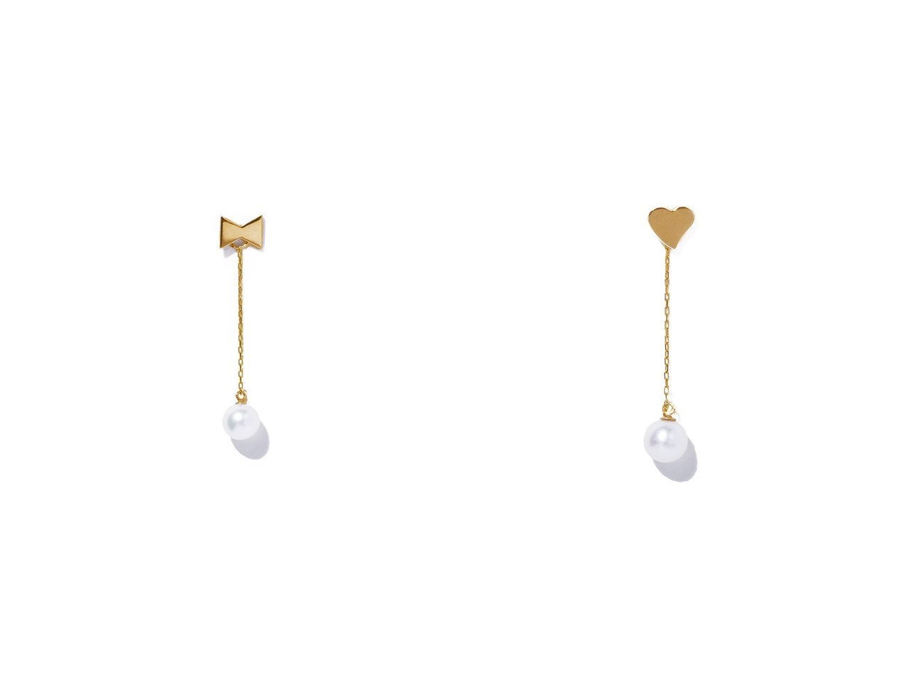 【les bonbon/ルボンボン】のtie pearl ピアス(片耳用)&coeur pearl ピアス(片耳用) 【アクセサリー、ジュエリー 人気通販 コーディネート通販】おすすめ！人気、トレンド、レディースファッションの通販  おすすめ人気トレンドファッション通販アイテム インテリア・キッズ・メンズ・レディースファッション・服の通販 founy(ファニー) 　ファッション　Fashion　レディースファッション　WOMEN　ジュエリー　Jewelry　リング　Rings　イヤリング　Earrings　イヤリング　Earrings　ジャケット　Jacket　スタイリッシュ　Stylish　チェーン　Chain　パール　Pearl　モチーフ　Motif　リボン　Ribbon　リュクス　Luxe　NEW・新作・新着・新入荷　New Arrivals　片耳　One Ear　シルバー系　Silver　|ID:crp329100000200371