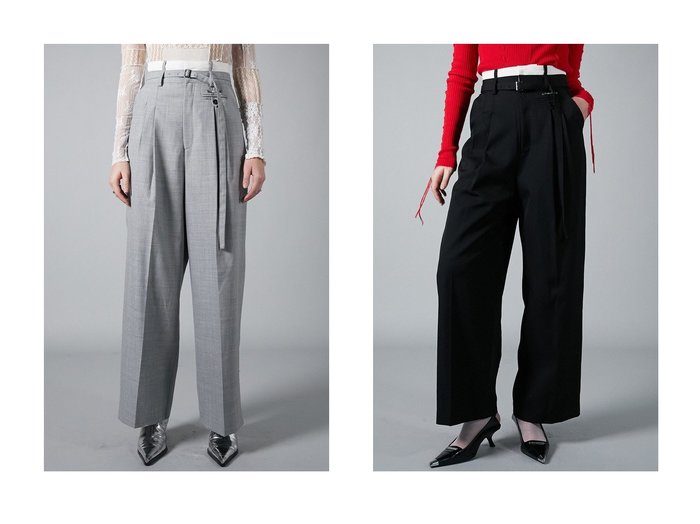 【PRANK PROJECT/プランク プロジェクト】のウーステッドベルトタックパンツ/Worsted Belted Tuck Pants 【 人気通販 コーディネート通販】おすすめ！人気、トレンド、レディースファッションの通販   おすすめ人気トレンドファッション通販アイテム インテリア・キッズ・メンズ・レディースファッション・服の通販 founy(ファニー) https://founy.com/ ファッション Fashion レディースファッション WOMEN パンツ Pants ベルト Belts おすすめ Recommend コンパクト Compact バランス Balance マニッシュ Mannish NEW・新作・新着・新入荷 New Arrivals |ID:crp329100000200462