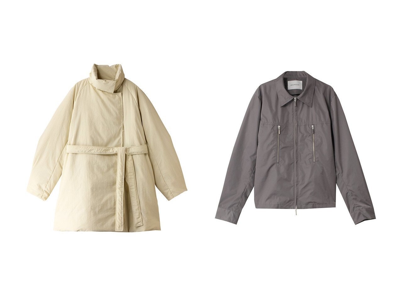 【MIDIUMISOLID/ミディウミソリッド】のnylon shirt blouson ブルゾン&standcollar down coat コート 【コート、ジャケット 人気通販 コーディネート通販】おすすめ！人気、トレンド、レディースファッションの通販   おすすめ人気トレンドファッション通販アイテム インテリア・キッズ・メンズ・レディースファッション・服の通販 founy(ファニー) 　ファッション　Fashion　レディースファッション　WOMEN　アウター　Coat Outerwear　ジャケット　Jackets　ブルゾン　Blouson/Jackets　コート　Coats　ダウン　Down Coats And Jackets　ジャケット　Jacket　デニム　Denim　ブルゾン　Blouson　NEW・新作・新着・新入荷　New Arrivals　グレー系　Gray　イエロー系　Yellow　ブラック系　Black　|ID:crp329100000200471