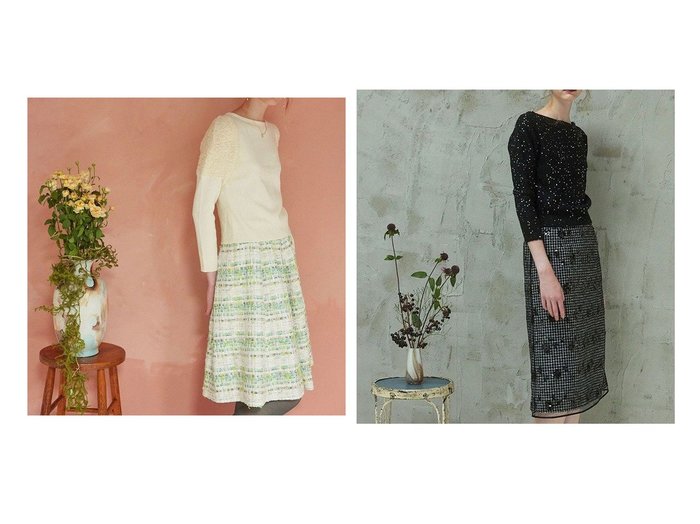 【TOCCA/トッカ】のSPANGLE OF FLOWER スカート&【洗える!】SEQUINS TWEED スカート 【スカート 人気通販 コーディネート通販】おすすめ！人気、トレンド、レディースファッションの通販   おすすめ人気トレンドファッション通販アイテム 人気、トレンドファッション・服の通販 founy(ファニー) ファッション Fashion レディースファッション WOMEN スカート Skirt 2024年 2024 2024-2025秋冬・A/W Aw/Autumn/Winter/Fw/Fall/2024-2025 A/W・秋冬 Aw・Autumn/Winter・Fw・Fall-Winter 冬 Winter スパンコール Sequins ツイード Tweed トレンド Trend ドレス Dress フラワー Flower レース Race NEW・新作・新着・新入荷 New Arrivals 洗える Washable |ID:crp329100000200508