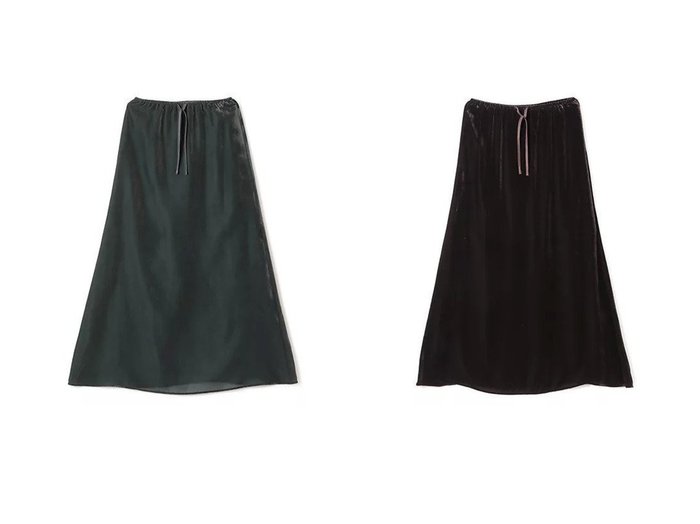 【AMOMENTO/アモーメント】のVELVET DRAWSTRING LONG SKIRT 【スカート 人気通販 コーディネート通販】おすすめ！人気、トレンド、レディースファッションの通販   おすすめ人気トレンドファッション通販アイテム 人気、トレンドファッション・服の通販 founy(ファニー) 　ファッション　Fashion　レディースファッション　WOMEN　スカート　Skirt　ロングスカート　Long Skirt　2024年　2024　2024-2025秋冬・A/W　Aw/Autumn/Winter/Fw/Fall/2024-2025　クラシカル　Classical　バランス　Balance　ベルベット　Velvet　リラックス　Relax　ロング　Long　|ID:crp329100000200513