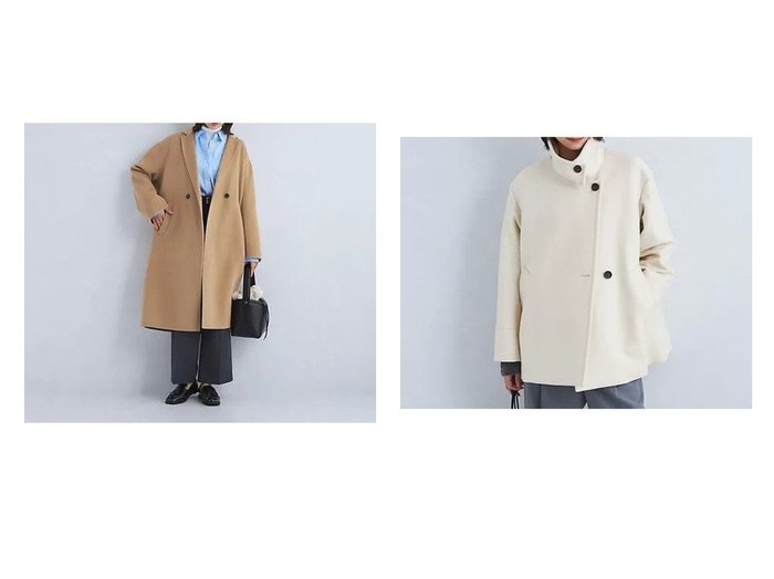 【green label relaxing / UNITED ARROWS/グリーンレーベル リラクシング / ユナイテッドアローズ】の[TALLあり]SENTDALE WOOL スタンドカラー ミドル コート&リバー チェスター コート 【アウター 人気通販 コーディネート通販】おすすめ！人気、トレンド、レディースファッションの通販  おすすめ人気トレンドファッション通販アイテム 人気、トレンドファッション・服の通販 founy(ファニー) 　ファッション　Fashion　レディースファッション　WOMEN　アウター　Coat Outerwear　コート　Coats　秋　Autumn/Fall　カフス　Cuffs　スタンド　Stand　フロント　Front　ミドル　Middle　メルトン　Melton　ロング　Long　ワイド　Wide　冬　Winter　おすすめ　Recommend　シンプル　Simple　スリット　Slit　チェスター　Chester　チェスターコート　Chester Coat　なめらか　Smooth　バランス　Balance　マニッシュ　Mannish　エレガント 上品　Elegant　ビジネス 仕事 通勤　Business　|ID:crp329100000200623