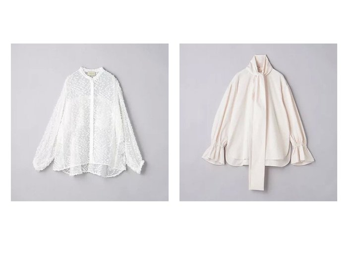 【UNITED ARROWS/ユナイテッドアローズ】のバックフレア ドット カットジャガード ブラウス&ドット ドビー ブラウス 【トップス、カットソー 人気通販 コーディネート通販】おすすめ！人気、トレンド、レディースファッションの通販  おすすめ人気トレンドファッション通販アイテム 人気、トレンドファッション・服の通販 founy(ファニー) ファッション Fashion レディースファッション WOMEN トップス・カットソー Tops/Tshirt シャツ/ブラウス Shirts/Blouses バッグ Bag インナー Inner カーディガン Cardigan ジャケット Jacket スリーブ Sleeve ドット Dot フレア Flare おすすめ Recommend |ID:crp329100000200668