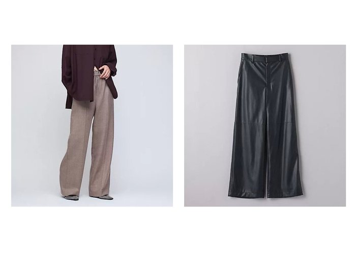 【UNITED ARROWS/ユナイテッドアローズ】のレザーライク ストレートパンツ&ドロスト イージーパンツ 【パンツ 人気通販 コーディネート通販】おすすめ！人気、トレンド、レディースファッションの通販  おすすめ人気トレンドファッション通販アイテム 人気、トレンドファッション・服の通販 founy(ファニー) 　ファッション　Fashion　レディースファッション　WOMEN　パンツ　Pants　切替　Switching　ストレート　Straight　なめらか　Smooth　ポケット　Pocket　ミックス　Mix　リアル　Real　ワイド　Wide　おすすめ　Recommend　ショート　Short　スラックス　Slacks　フィット　Fit　|ID:crp329100000200691