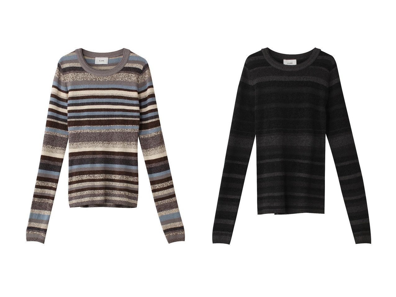 【CLANE/クラネ】のMOLE MIX BORDER KNIT TOPS ニット 【トップス、カットソー 人気通販 コーディネート通販】おすすめ！人気、トレンド、レディースファッションの通販  おすすめ人気トレンドファッション通販アイテム インテリア・キッズ・メンズ・レディースファッション・服の通販 founy(ファニー) 　ファッション　Fashion　レディースファッション　WOMEN　トップス・カットソー　Tops/Tshirt　ニット　Knit Tops　プルオーバー　Pullover　A/W・秋冬　Aw・Autumn/Winter・Fw・Fall-Winter　おすすめ　Recommend　インナー　Inner　コンパクト　Compact　ジャケット　Jacket　ボーダー　Border　ミックス　Mix　今季　This Season　NEW・新作・新着・新入荷　New Arrivals　ブルー系　Blue　ブラック系　Black　|ID:crp329100000201018