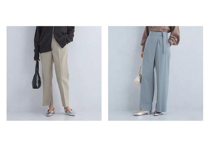 【green label relaxing / UNITED ARROWS/グリーンレーベル リラクシング / ユナイテッドアローズ】のジャージー スリット パンツ&ラップ サイド パンツ 【パンツ 人気通販 コーディネート通販】おすすめ！人気、トレンド、レディースファッションの通販  おすすめ人気トレンドファッション通販アイテム 人気、トレンドファッション・服の通販 founy(ファニー) 　ファッション　Fashion　レディースファッション　WOMEN　パンツ　Pants　A/W・秋冬　Aw・Autumn/Winter・Fw・Fall-Winter　おすすめ　Recommend　ウォーム　Worm　ジャージー　Jersey　スニーカー　Sneakers　スリット　Slit　冬　Winter　秋　Autumn/Fall　コンパクト　Compact　シンプル　Simple　ジャケット　Jacket　センター　Center　ラップ　Wrap　ワイド　Wide　エレガント 上品　Elegant　|ID:crp329100000201206