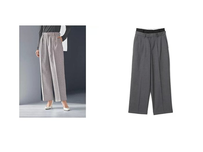 【INSCRIRE/アンスクリア】のWool Double Belt Pants&【STYLE DELI/スタイルデリ】の【LUXE】ライトツイードワイドパンツ 【パンツ 人気通販 コーディネート通販】おすすめ！人気、トレンド、レディースファッションの通販  おすすめ人気トレンドファッション通販アイテム インテリア・キッズ・メンズ・レディースファッション・服の通販 founy(ファニー) https://founy.com/ ファッション Fashion レディースファッション WOMEN パンツ Pants 2024年 2024 2024-2025秋冬・A/W Aw/Autumn/Winter/Fw/Fall/2024-2025 シンプル Simple スラックス Slacks 春 Spring 秋 Autumn/Fall くるぶし Ankle ギャザー Gather シューズ Shoes スタイリッシュ Stylish ストレッチ Stretch ストレート Straight スニーカー Sneakers スリット Slit スーツ Suit セットアップ Set Up センター Center ツイード Tweed バランス Balance フォルム Form フロント Front ポケット Pocket ミックス Mix ループ Loop ワイド Wide 冬 Winter 夏 Summer |ID:crp329100000201207