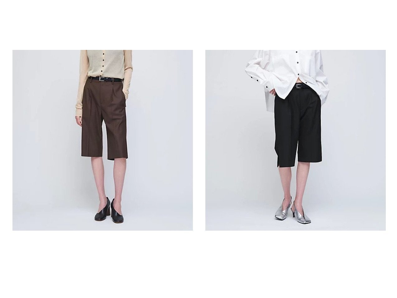 【UNITED ARROWS/ユナイテッドアローズ】のスリット ハーフパンツ 【パンツ 人気通販 コーディネート通販】おすすめ！人気、トレンド、レディースファッションの通販  おすすめ人気トレンドファッション通販アイテム インテリア・キッズ・メンズ・レディースファッション・服の通販 founy(ファニー) 　ファッション　Fashion　レディースファッション　WOMEN　パンツ　Pants　ハーフ / ショートパンツ　Short Pants　ストレート　Straight　スリット　Slit　セットアップ　Set Up　チュニック　Tunic　デニム　Denim　ハーフ　Half　バランス　Balance　ブルゾン　Blouson　ベスト　Vest　ポケット　Pocket　ブラウン系　Brown　ブラック系　Black　|ID:crp329100000201208