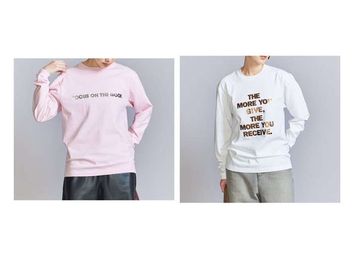 【BEAUTY&YOUTH / UNITED ARROWS/ビューティ&ユース ユナイテッドアローズ】の【別注】 OAFISH プリント ロングスリーブ Tシャツ 【人気通販 コーディネート通販】おすすめ！人気、トレンド、レディースファッションの通販  おすすめ人気トレンドファッション通販アイテム 人気、トレンドファッション・服の通販 founy(ファニー) 　ファッション　Fashion　レディースファッション　WOMEN　トップス・カットソー　Tops/Tshirt　シャツ/ブラウス　Shirts/Blouses　ロング / Tシャツ　T-Shirts　おすすめ　Recommend　インナー　Inner　シルバー　Silver　シンプル　Simple　スペシャル　Special　スリーブ　Sleeve　フィット　Fit　フロント　Front　プリント　Print　リラックス　Relax　ロング　Long　別注　Special Order　|ID:crp329100000201210