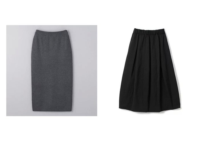 【DOMELLE/ドメル】のJQ BALLOON SKIRT&【UNITED ARROWS/ユナイテッドアローズ】のウール ニット タイトスカート 【スカート 人気通販 コーディネート通販】おすすめ！人気、トレンド、レディースファッションの通販  おすすめ人気トレンドファッション通販アイテム 人気、トレンドファッション・服の通販 founy(ファニー) 　ファッション　Fashion　レディースファッション　WOMEN　スカート　Skirt　イタリア　Italy　カーディガン　Cardigan　シューズ　Shoes　ショート　Short　シンプル　Simple　スウェット　Sweat　スリット　Slit　タイトスカート　Tight Skirt　なめらか　Smooth　フラット　Flat　バルーン　Balloon　フォルム　Form　リラックス　Relax　今季　This Season　|ID:crp329100000201234