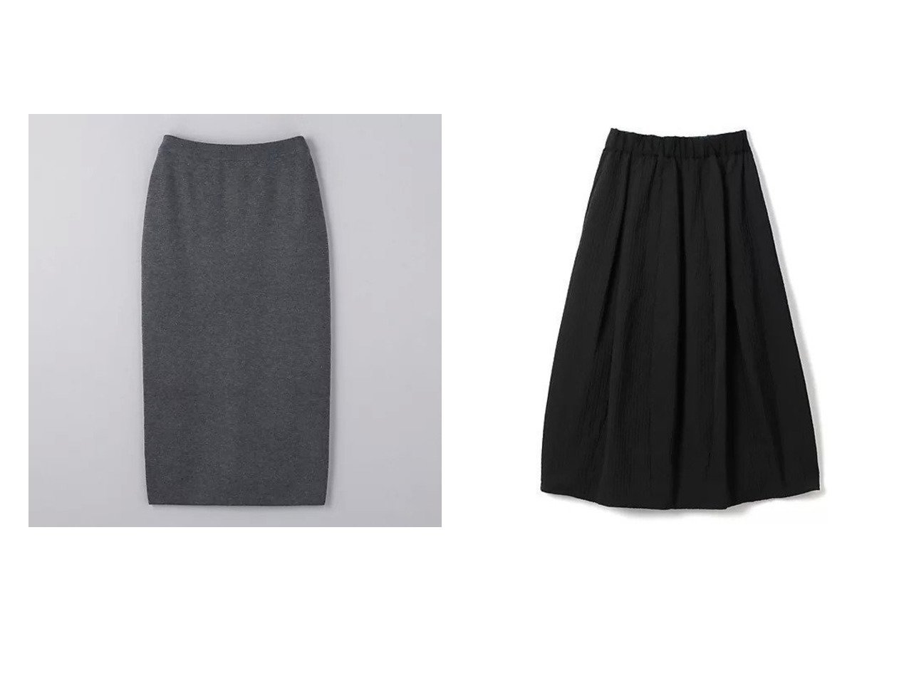 【DOMELLE/ドメル】のJQ BALLOON SKIRT&【UNITED ARROWS/ユナイテッドアローズ】のウール ニット タイトスカート 【スカート 人気通販 コーディネート通販】おすすめ！人気、トレンド、レディースファッションの通販  おすすめ人気トレンドファッション通販アイテム インテリア・キッズ・メンズ・レディースファッション・服の通販 founy(ファニー) 　ファッション　Fashion　レディースファッション　WOMEN　スカート　Skirt　バルーン　Balloon　フォルム　Form　リラックス　Relax　今季　This Season　イタリア　Italy　カーディガン　Cardigan　シューズ　Shoes　ショート　Short　シンプル　Simple　スウェット　Sweat　スリット　Slit　タイトスカート　Tight Skirt　なめらか　Smooth　フラット　Flat　ブラック系　Black　|ID:crp329100000201234