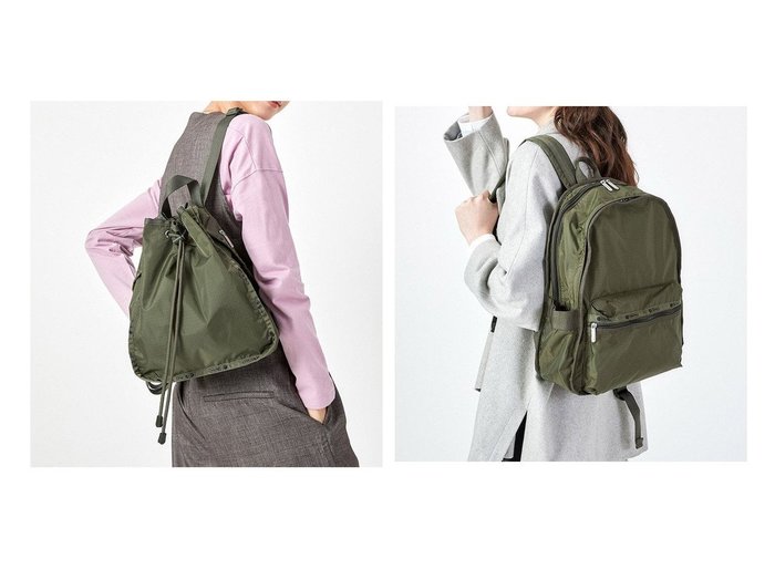 【LeSportsac/レスポートサック】のダークオリーブ&ダークオリーブ 【バッグ・鞄 人気通販 コーディネート通販】おすすめ！人気、トレンド、レディースファッションの通販  おすすめ人気トレンドファッション通販アイテム 人気、トレンドファッション・服の通販 founy(ファニー) 　ファッション　Fashion　レディースファッション　WOMEN　バッグ　Bag　クッション　Cushion　軽量　Lightweight　シンプル　Simple　スポーツ　Sports　トラベル　Travel　人気　Popularity　プリント　Print　ポケット　Pocket　無地　Plain Color　リュック　Ruck Sack　NEW・新作・新着・新入荷　New Arrivals　おすすめ　Recommend　旅行　Travel　ビジネス 仕事 通勤　Business　アウトドア　Outdoor　巾着　Purse　財布　Wallet　|ID:crp329100000201246