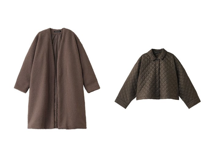 【mizuiro ind/ミズイロ インド】のquilting short blouson ブルゾン&no collar boa JK ジャケット 【アウター 人気通販 コーディネート通販】おすすめ！人気、トレンド、レディースファッションの通販    おすすめ人気トレンドファッション通販アイテム 人気、トレンドファッション・服の通販 founy(ファニー) ファッション Fashion レディースファッション WOMEN アウター Coat Outerwear ジャケット Jackets ブルゾン Blouson/Jackets カーディガン Cardigan シンプル Simple ジャケット Jacket NEW・新作・新着・新入荷 New Arrivals |ID:crp329100000201333