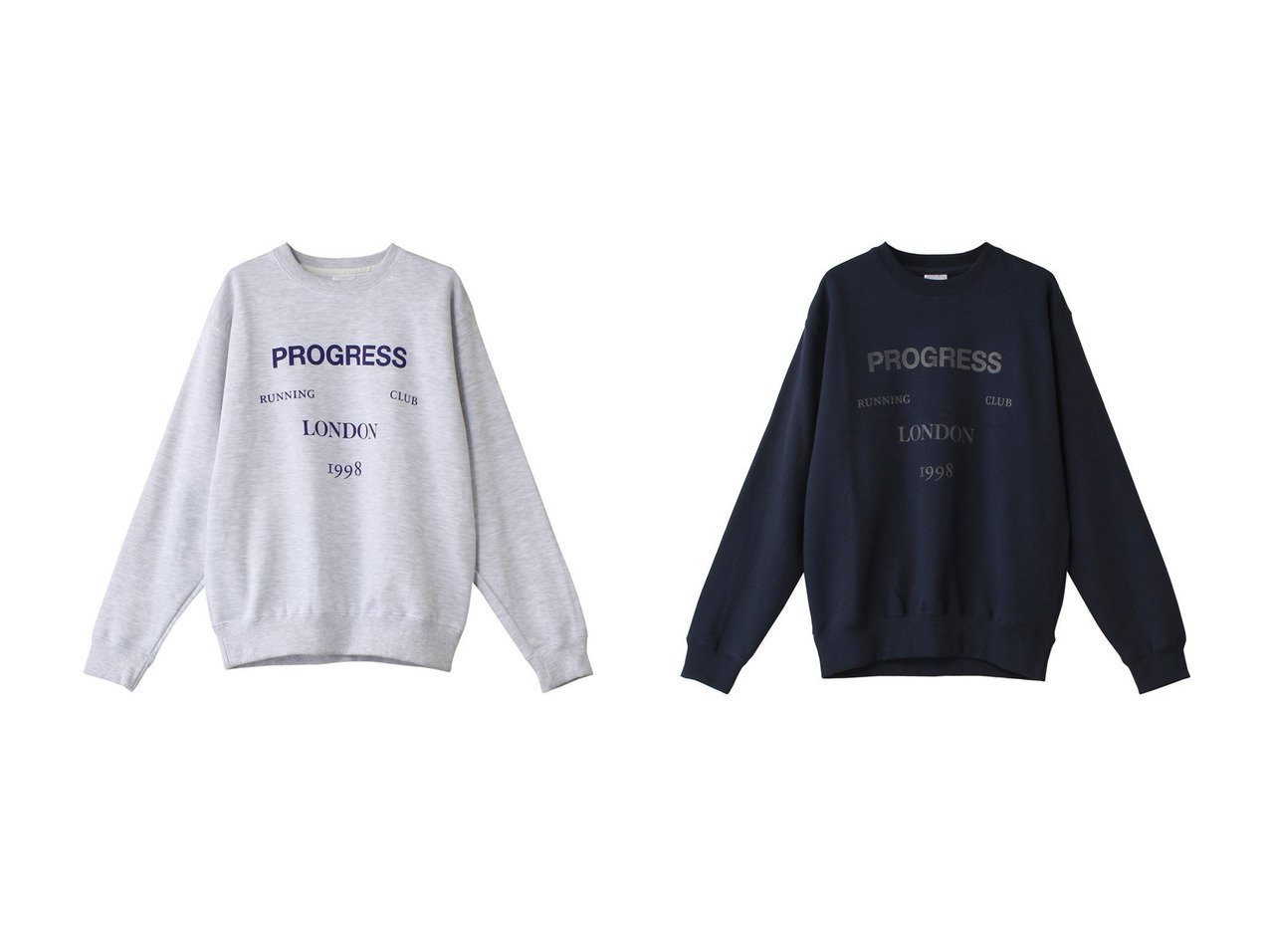 【heliopole/エリオポール】の【PROGRESS RUNNING CLUB】PRC LONDON スウェット②&【PROGRESS RUNNING CLUB】PRC LONDON スウェット 【トップス、カットソー 人気通販 コーディネート通販】おすすめ！人気、トレンド、レディースファッションの通販    おすすめ人気トレンドファッション通販アイテム インテリア・キッズ・メンズ・レディースファッション・服の通販 founy(ファニー) 　ファッション　Fashion　レディースファッション　WOMEN　トップス・カットソー　Tops/Tshirt　シャツ/ブラウス　Shirts/Blouses　パーカ　Sweats　ロング / Tシャツ　T-Shirts　スウェット　Sweat　カットソー　Cut and Sewn　スウェット　Sweat　ランニング　Running　ロンドン　London　エレガント 上品　Elegant　NEW・新作・新着・新入荷　New Arrivals　ブルー系　Blue　グレー系　Gray　|ID:crp329100000201402