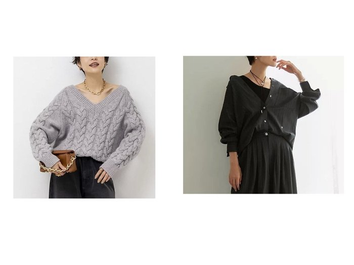 【NOLLEY'S/ノーリーズ】の《セットアップ対応》ウォッシャブルMannishシャツ&【WEB限定】ラメケーブル両Vネックプルオーバーニット 【トップス、カットソー 人気通販 コーディネート通販】おすすめ！人気、トレンド、レディースファッションの通販    おすすめ人気トレンドファッション通販アイテム インテリア・キッズ・メンズ・レディースファッション・服の通販 founy(ファニー) https://founy.com/ ファッション Fashion レディースファッション WOMEN トップス・カットソー Tops/Tshirt ニット Knit Tops プルオーバー Pullover Vネック V-Neck シャツ/ブラウス Shirts/Blouses 2024年 2024 2024-2025秋冬・A/W Aw/Autumn/Winter/Fw/Fall/2024-2025 おすすめ Recommend ウォッシャブル Washable カシュクール Cachecoeur ストレッチ Stretch セットアップ Set Up ベーシック Basic ロング Long エレガント 上品 Elegant 羽織 Haori |ID:crp329100000201428