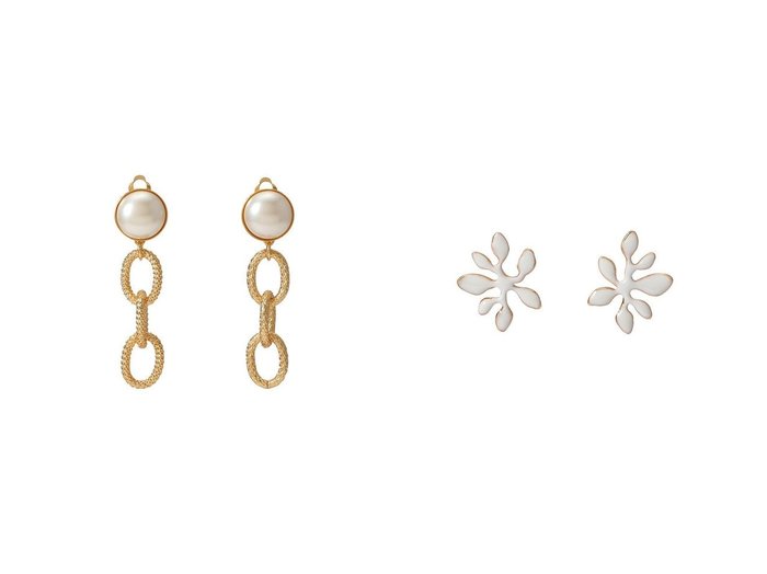 【CECILE ET JEANNE/セシル エ ジャンヌ】のエマイユ ホワイト フィーユピアス&メッシュチェーン3連イヤリング 【アクセサリー、ジュエリー 人気通販 コーディネート通販】おすすめ！人気、トレンド、レディースファッションの通販    おすすめ人気トレンドファッション通販アイテム インテリア・キッズ・メンズ・レディースファッション・服の通販 founy(ファニー) https://founy.com/ ファッション Fashion レディースファッション WOMEN ジュエリー Jewelry リング Rings イヤリング Earrings イヤリング Earrings フォルム Form モチーフ Motif 人気 Popularity NEW・新作・新着・新入荷 New Arrivals |ID:crp329100000201543