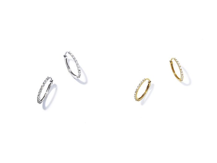 【les bonbon/ルボンボン】のhoop diamond ピアス&hoop diamond ピアス 【アクセサリー、ジュエリー 人気通販 コーディネート通販】おすすめ！人気、トレンド、レディースファッションの通販    おすすめ人気トレンドファッション通販アイテム 人気、トレンドファッション・服の通販 founy(ファニー) 　ファッション　Fashion　レディースファッション　WOMEN　ジュエリー　Jewelry　リング　Rings　イヤリング　Earrings　イエロー　Yellow　イヤリング　Earrings　ダイヤモンド　Diamond　フープ　Hoop　NEW・新作・新着・新入荷　New Arrivals　再入荷　Restock/Back In Stock/Re Arrival　|ID:crp329100000201850