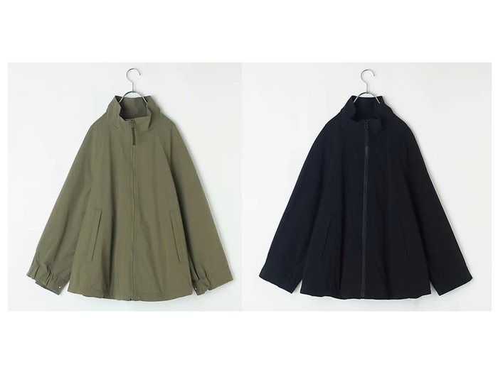 【Demi-Luxe BEAMS/デミルクス ビームス】の【洗える】オーバースタンドブルゾン.M 【ECで売れてるランキング上位の人気通販 コーディネート通販】おすすめ！トレンド、レディースファッションの通販   おすすめ人気トレンドファッション通販アイテム 人気、トレンドファッション・服の通販 founy(ファニー) 　ファッション　Fashion　レディースファッション　WOMEN　アウター　Coat Outerwear　ブルゾン　Blouson/Jackets　コクーン　Cocoon　ショート　Short　シンプル　Simple　スリーブ　Sleeve　フレア　Flare　ブラウジング　Browsing　ブルゾン　Blouson　ロング　Long　別注　Special Order　洗える　Washable　防寒　Cold Protection　|ID:crp329100000201854