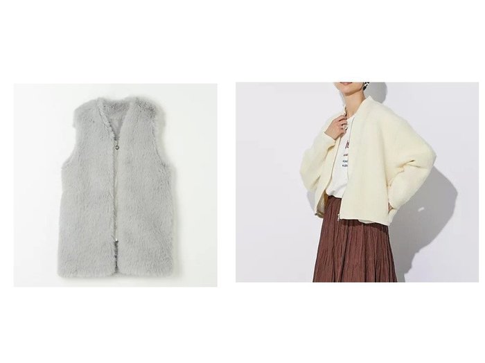 【SLOANE/スローン】の【HPS別注】ボアジップブルゾン&【MARECHAL TERRE/マルシャル テル】の【HPS別注】MA-1 Fur Vest 【コート、ジャケット ECで売れてるランキング上位の人気通販 コーディネート通販】おすすめ！トレンド、レディースファッションの通販   おすすめ人気トレンドファッション通販アイテム 人気、トレンドファッション・服の通販 founy(ファニー) ファッション Fashion レディースファッション WOMEN アウター Coat Outerwear ブルゾン Blouson/Jackets MA-1 MA-1 トップス・カットソー Tops/Tshirt ベスト/ジレ Gilets/Vests カーディガン Cardigan 今季 This Season ジップ Zip ジャケット Jacket スタンダード Standard スタンド Stand トレンド Trend ブルゾン Blouson ボックス Box 別注 Special Order ミドル Middle メタル Metal ループ Loop A/W・秋冬 Aw・Autumn/Winter・Fw・Fall-Winter インナー Inner ベスト Vest |ID:crp329100000201856