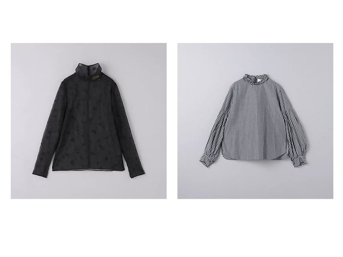 【UNITED ARROWS/ユナイテッドアローズ】のフリル ボリュームスリーブ ブラウス&オーガンジー エンブロイダリー ロングスリーブ ブラウス 【トップス、カットソー 人気通販 コーディネート通販】おすすめ！人気、トレンド、レディースファッションの通販    おすすめ人気トレンドファッション通販アイテム 人気、トレンドファッション・服の通販 founy(ファニー) ファッション Fashion レディースファッション WOMEN トップス・カットソー Tops/Tshirt シャツ/ブラウス Shirts/Blouses ボリュームスリーブ / フリル袖 Volume Sleeve インナー Inner エンブロイダリー Embroidery オーガンジー Organdy ジャケット Jacket スタンド Stand スリーブ Sleeve ベスト Vest ロング Long おすすめ Recommend ギャザー Gather サロペット Overalls シンプル Simple タイプライター Typewriter フリル Frills モダン Modern |ID:crp329100000201898