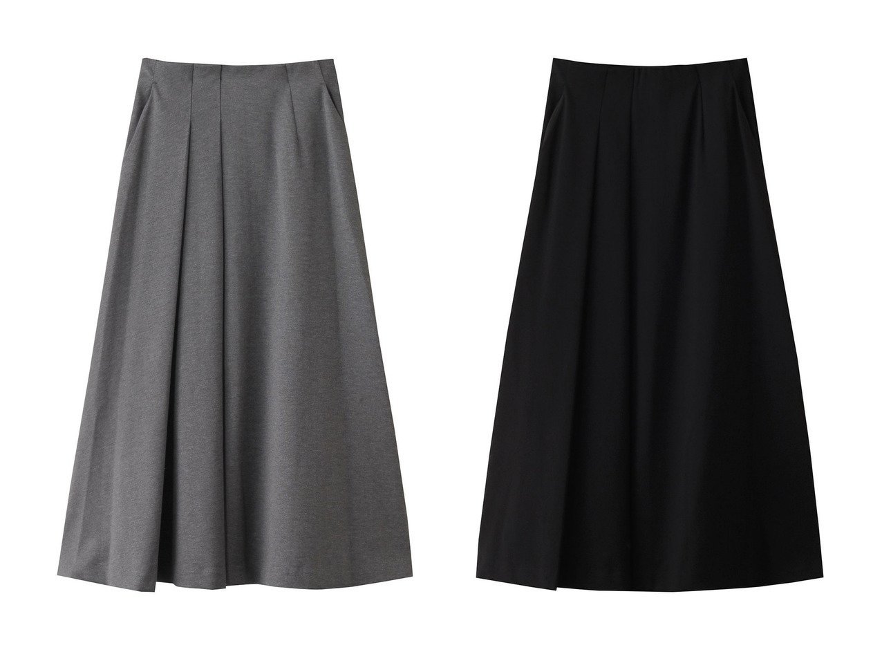 【MANOF/マノフ】のDOUBLE TUCK FLARE SKIRT スカート 【スカート 人気通販 コーディネート通販】おすすめ！人気、トレンド、レディースファッションの通販    おすすめ人気トレンドファッション通販アイテム インテリア・キッズ・メンズ・レディースファッション・服の通販 founy(ファニー) 　ファッション　Fashion　レディースファッション　WOMEN　スカート　Skirt　ロングスカート　Long Skirt　アシンメトリー　Asymmetry　ドレープ　Drape　フレア　Flare　ロング　Long　エレガント 上品　Elegant　NEW・新作・新着・新入荷　New Arrivals　グレー系　Gray　ブラック系　Black　|ID:crp329100000202004