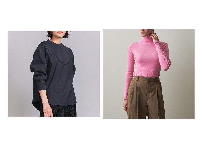 【BEAUTY&YOUTH / UNITED ARROWS/ビューティ&ユース ユナイテッドアローズ】のSteven Alan コットン シルク リブ タートルネック プルオーバー&【WEB限定】ドッキングプルオーバー 【 人気通販 コーディネート通販】おすすめ！人気、トレンド、レディースファッションの通販    おすすめ人気トレンドファッション通販アイテム 人気、トレンドファッション・服の通販 founy(ファニー) ファッション Fashion レディースファッション WOMEN トップス・カットソー Tops/Tshirt プルオーバー Pullover タートルネック Turtleneck おすすめ Recommend インナー Inner シルク Silk タートルネック Turtleneck フィット Fit 定番 Standard カットソー Cut And Sew コンビ Combination ショルダー Shoulder ストライプ Stripe ドッキング Docking ドロップ Drop フォルム Form 羽織 Haori 無地 Plain Color |ID:crp329100000202177