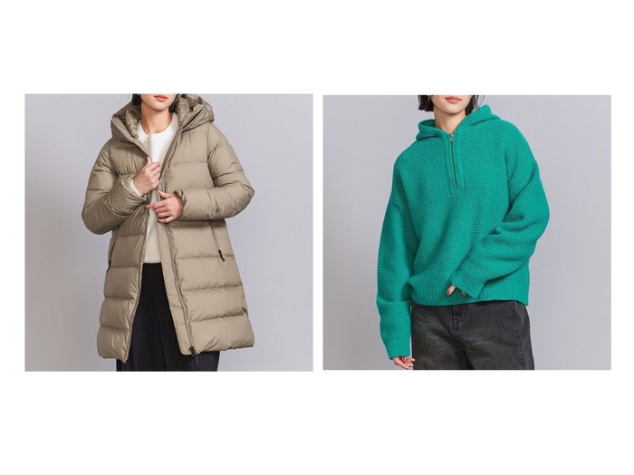 【BEAUTY&YOUTH / UNITED ARROWS/ビューティ&ユース ユナイテッドアローズ】のTHE NORTH FACE ウィンドストッパー ダウンシェル コート&ウール ハーフジップ フーディ 【  人気通販 コーディネート通販】おすすめ！人気、トレンド、レディースファッションの通販    おすすめ人気トレンドファッション通販アイテム 人気、トレンドファッション・服の通販 founy(ファニー) ファッション Fashion レディースファッション WOMEN アウター Coat Outerwear コート Coats おすすめ Recommend ショーツ Shorts デニム Denim リラックス Relax アウトドア Outdoor ダウン Down ベスト Vest 防寒 Cold Protection ロング Long |ID:crp329100000202292