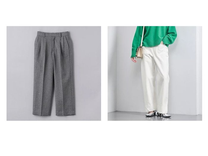 【UNITED ARROWS/ユナイテッドアローズ】のデニム マリンパンツ&ラメツイード 2タック テーパード パンツ 【パンツ  人気通販 コーディネート通販】おすすめ！人気、トレンド、レディースファッションの通販    おすすめ人気トレンドファッション通販アイテム 人気、トレンドファッション・服の通販 founy(ファニー) 　ファッション　Fashion　レディースファッション　WOMEN　パンツ　Pants　クラシカル　Classical　シルケット　Mercerization　ジャケット　Jacket　ストレート　Straight　スニーカー　Sneakers　デニム　Denim　なめらか　Smooth　ハイライズ　High Rise　パッチ　Patch　ポケット　Pocket　メタル　Metal　ワイド　Wide　おすすめ　Recommend　|ID:crp329100000202440