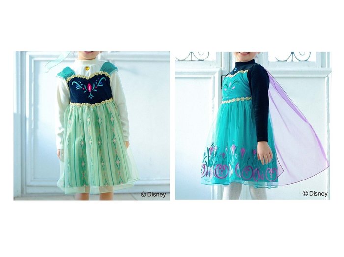 【any FAM / KIDS/エニファム】の【ディズニー/FROZEN】なりきりワンピース 【KIDS】子供服のおすすめ！人気トレンド・キッズファッションの通販 おすすめ人気トレンドファッション通販アイテム 人気、トレンドファッション・服の通販 founy(ファニー) 　ファッション　Fashion　キッズファッション　KIDS　ワンピース　Dress/Kids　カットソー　Cut And Sew　チュール　Tulle　ドレス　Dress　ビジュー　Bijou　冬　Winter　A/W・秋冬　Aw・Autumn/Winter・Fw・Fall-Winter　NEW・新作・新着・新入荷　New Arrivals　|ID:crp329100000202503