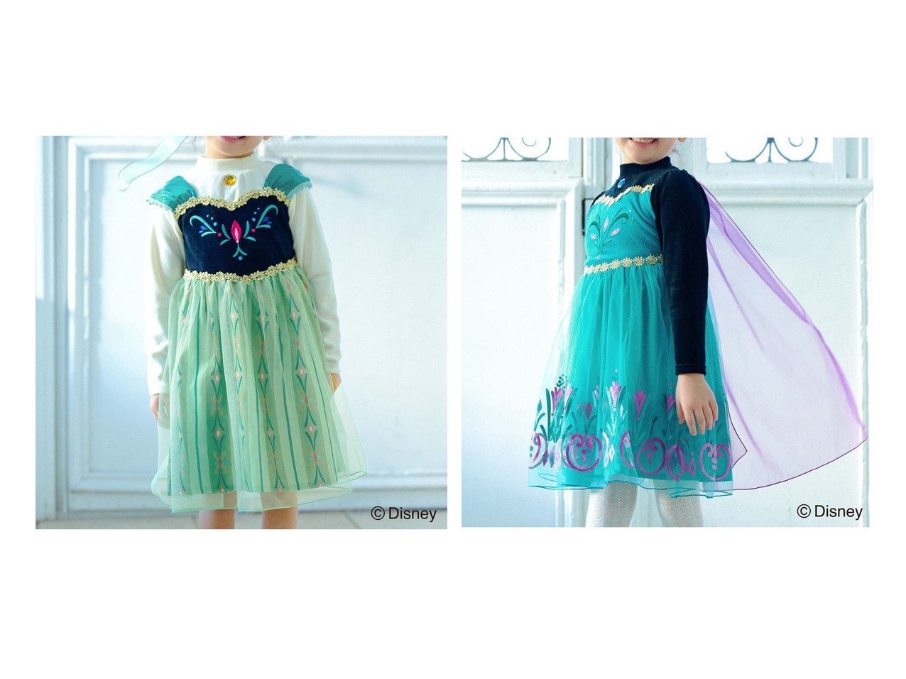 【any FAM / KIDS/エニファム】の【ディズニー/FROZEN】なりきりワンピース 【KIDS】子供服のおすすめ！人気トレンド・キッズファッションの通販 おすすめ人気トレンドファッション通販アイテム インテリア・キッズ・メンズ・レディースファッション・服の通販 founy(ファニー) 　ファッション　Fashion　キッズファッション　KIDS　ワンピース　Dress/Kids　カットソー　Cut And Sew　チュール　Tulle　ドレス　Dress　ビジュー　Bijou　冬　Winter　A/W・秋冬　Aw・Autumn/Winter・Fw・Fall-Winter　NEW・新作・新着・新入荷　New Arrivals　|ID:crp329100000202503