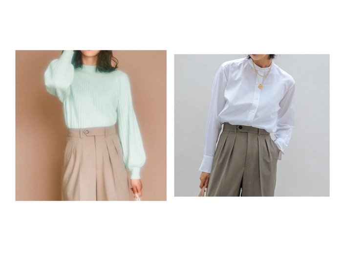 【NIJYUSANKU/23区】の【洗える】CANCLINI バンドカラー シャツ&セミウーステッド モックネック ニット 【ECで売れてるランキング上位の人気通販 コーディネート通販】おすすめ！トレンド、レディースファッションの通販 おすすめ人気トレンドファッション通販アイテム 人気、トレンドファッション・服の通販 founy(ファニー) 　ファッション　Fashion　レディースファッション　WOMEN　トップス・カットソー　Tops/Tshirt　ニット　Knit Tops　シャツ/ブラウス　Shirts/Blouses　シンプル　Simple　スリーブ　Sleeve　セーター　Sweater　バランス　Balance　モダン　Modern　モックネック　Mock Neck　A/W・秋冬　Aw・Autumn/Winter・Fw・Fall-Winter　冬　Winter　2024年　2024　エレガント 上品　Elegant　2024-2025秋冬・A/W　Aw/Autumn/Winter/Fw/Fall/2024-2025　|ID:crp329100000202594