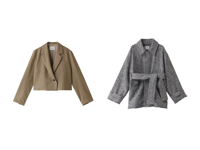 【MANOF/マノフ】のSHORT WIDE JACKET ジャケット&TWEED MIDI COAT コート/ブルゾン 【ECで売れてるランキング上位の人気通販 コーディネート通販】おすすめ！トレンド、レディースファッションの通販 おすすめ人気トレンドファッション通販アイテム 人気、トレンドファッション・服の通販 founy(ファニー) ファッション Fashion レディースファッション WOMEN アウター Coat Outerwear ジャケット Jackets コート Coats ブルゾン Blouson/Jackets A/W・秋冬 Aw・Autumn/Winter・Fw・Fall-Winter ショート Short ジャケット Jacket スタイリッシュ Stylish スリーブ Sleeve バランス Balance ロング Long ワイド Wide おすすめ Recommend フリンジ Fringe ブルゾン Blouson |ID:crp329100000202696