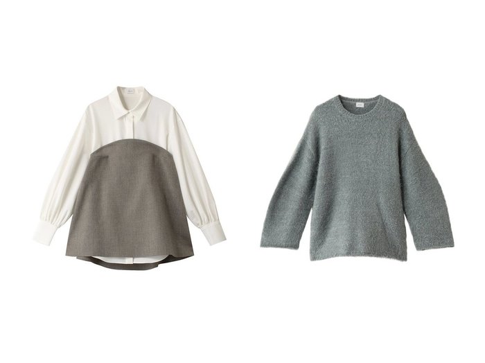 【MANOF/マノフ】のBUSITER SET SHIRTS シャツ/ブラウス&SHAGGY LAME KNIT TOPS ニット 【ECで売れてるランキング上位の人気通販 コーディネート通販】おすすめ！トレンド、レディースファッションの通販 おすすめ人気トレンドファッション通販アイテム 人気、トレンドファッション・服の通販 founy(ファニー) ファッション Fashion レディースファッション WOMEN トップス・カットソー Tops/Tshirt シャツ/ブラウス Shirts/Blouses ロング / Tシャツ T-Shirts ニット Knit Tops プルオーバー Pullover スリーブ Sleeve ドレープ Drape ビスチェ Bustier ファブリック Fabric ボトム Bottom ロング Long シンプル Simple トレンド Trend リラックス Relax NEW・新作・新着・新入荷 New Arrivals |ID:crp329100000202697