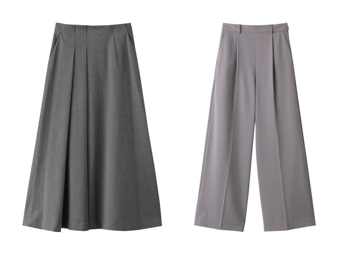 【MANOF/マノフ】のRELAX CENTER PRESS PANTS パンツ&DOUBLE TUCK FLARE SKIRT スカート 【ECで売れてるランキング上位の人気通販 コーディネート通販】おすすめ！トレンド、レディースファッションの通販 おすすめ人気トレンドファッション通販アイテム 人気、トレンドファッション・服の通販 founy(ファニー) ファッション Fashion レディースファッション WOMEN スカート Skirt ロングスカート Long Skirt パンツ Pants アシンメトリー Asymmetry ドレープ Drape フレア Flare ロング Long エレガント 上品 Elegant NEW・新作・新着・新入荷 New Arrivals センター Center ボトム Bottom リラックス Relax ワイド Wide |ID:crp329100000202699