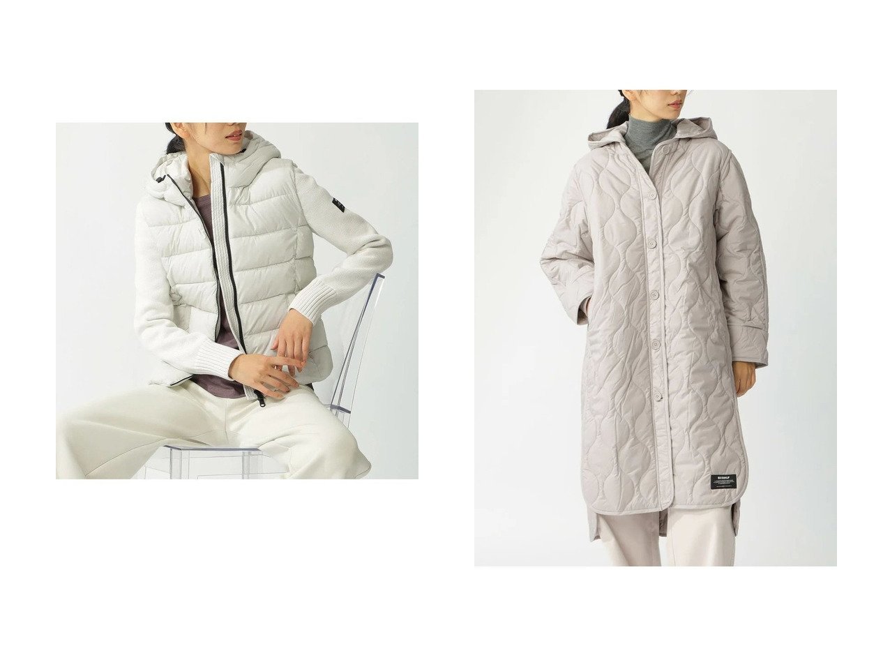 【ECOALF/エコアルフ】のDENALIニットコンビアウター/DENALI KNIT WOMAN&LEZNAキルトコート/LEZNA JACKET WOMAN 【コート、ジャケット 人気通販 コーディネート通販】おすすめ！人気、トレンド、レディースファッションの通販  おすすめ人気トレンドファッション通販アイテム インテリア・キッズ・メンズ・レディースファッション・服の通販 founy(ファニー) 　ファッション　Fashion　レディースファッション　WOMEN　アウター　Coat Outerwear　コート　Coats　ジャケット　Jackets　キルト　Quilt　ロング　Long　NEW・新作・新着・新入荷　New Arrivals　ホワイト系　White　グレー系　Gray　ベージュ系　Beige　ブラック系　Black　|ID:crp329100000202794