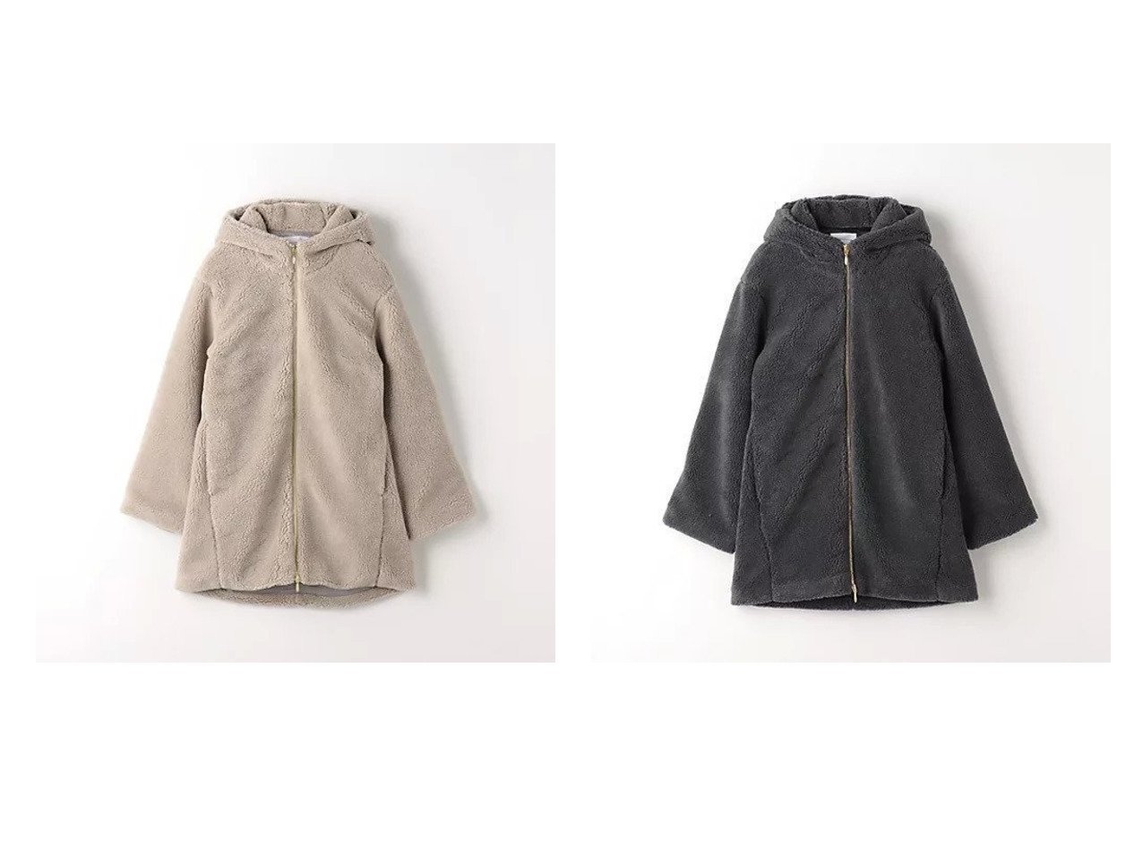 【green label relaxing / UNITED ARROWS/グリーンレーベル リラクシング / ユナイテッドアローズ】のボア フード コート 【コート、ジャケット 人気ファッション通販 コーディネート通販】おすすめ！人気、トレンド、レディースファッションの通販 おすすめ人気トレンドファッション通販アイテム インテリア・キッズ・メンズ・レディースファッション・服の通販 founy(ファニー) 　ファッション　Fashion　レディースファッション　WOMEN　アウター　Coat Outerwear　コート　Coats　エアリー　Airy　秋　Autumn/Fall　フロント　Front　プリーツ　Pleats　冬　Winter　おすすめ　Recommend　ベージュ系　Beige　グレー系　Gray　|ID:crp329100000203228