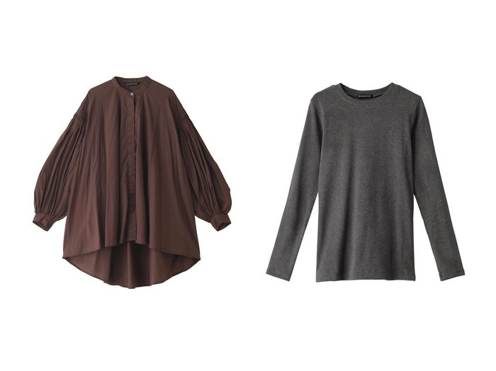 【mizuiro ind/ミズイロ インド】のpin tucked puff slv shirt シャツ&crew neck long slv T Tシャツ 【ECで売れてるランキング上位の人気ファッション通販 コーディネート通販】おすすめ！トレンド、レディースファッションの通販  おすすめ人気トレンドファッション通販アイテム インテリア・キッズ・メンズ・レディースファッション・服の通販 founy(ファニー) https://founy.com/ ファッション Fashion レディースファッション WOMEN トップス・カットソー Tops/Tshirt シャツ/ブラウス Shirts/Blouses ロング / Tシャツ T-Shirts カットソー Cut and Sewn スリーブ Sleeve ロング Long |ID:crp329100000203378