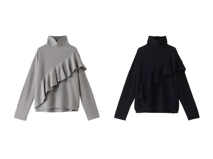 【1er Arrondissement/プルミエ アロンディスモン】のフロントラッフルボトルネックニット 【トップス、カットソー 人気ファッション通販 コーディネート通販】おすすめ！人気、トレンド、レディースファッションの通販  おすすめ人気トレンドファッション通販アイテム インテリア・キッズ・メンズ・レディースファッション・服の通販 founy(ファニー) https://founy.com/ ファッション Fashion レディースファッション WOMEN トップス・カットソー Tops/Tshirt ニット Knit Tops プルオーバー Pullover A/W・秋冬 Aw・Autumn/Winter・Fw・Fall-Winter エレガント 上品 Elegant フロント Front ベーシック Basic ボトルネック Bottleneck NEW・新作・新着・新入荷 New Arrivals |ID:crp329100000203511