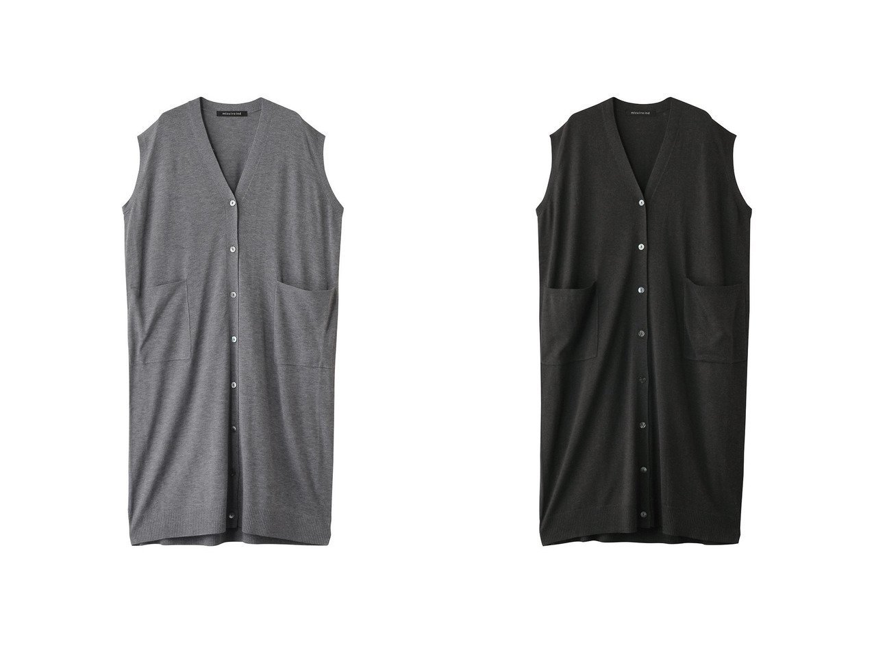 【mizuiro ind/ミズイロ インド】のV neck long vest ベスト 【コート、ジャケット 人気ファッション通販 コーディネート通販】おすすめ！人気、トレンド、レディースファッションの通販  おすすめ人気トレンドファッション通販アイテム インテリア・キッズ・メンズ・レディースファッション・服の通販 founy(ファニー) 　ファッション　Fashion　レディースファッション　WOMEN　アウター　Coat Outerwear　ジャケット　Jackets　シンプル　Simple　ジャケット　Jacket　ベスト　Vest　NEW・新作・新着・新入荷　New Arrivals　ブルー系　Blue　グレー系　Gray　ブラック系　Black　|ID:crp329100000203694