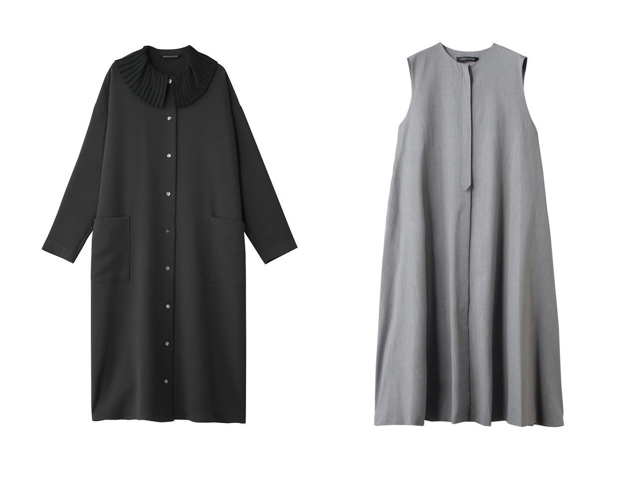 【mizuiro ind/ミズイロ インド】のpleats collar OP ワンピース&S OP ワンピース 【ワンピース、ドレス 人気ファッション通販 コーディネート通販】おすすめ！人気、トレンド、レディースファッションの通販  おすすめ人気トレンドファッション通販アイテム インテリア・キッズ・メンズ・レディースファッション・服の通販 founy(ファニー) 　ファッション　Fashion　レディースファッション　WOMEN　ワンピース　Dress　チュニック　Tunic　おすすめ　Recommend　インナー　Inner　シンプル　Simple　チュニック　Tunic　ノースリーブ　No Sleeve　パーティ　Party　フレア　Flare　ベーシック　Basic　ロング　Long　エレガント 上品　Elegant　NEW・新作・新着・新入荷　New Arrivals　羽織　Haori　プリーツ　Pleats　ブルー系　Blue　グレー系　Gray　ブラック系　Black　|ID:crp329100000203697