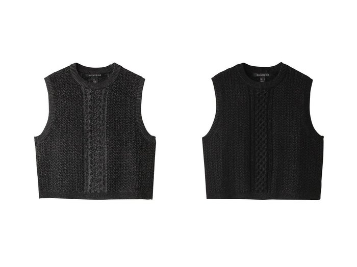 【mizuiro ind/ミズイロ インド】のmetallic yarn cable vest ベスト 【トップス、カットソー 人気ファッション通販 コーディネート通販】おすすめ！人気、トレンド、レディースファッションの通販  おすすめ人気トレンドファッション通販アイテム 人気、トレンドファッション・服の通販 founy(ファニー) ファッション Fashion レディースファッション WOMEN トップス・カットソー Tops/Tshirt ニット Knit Tops ベスト/ジレ Gilets/Vests プルオーバー Pullover A/W・秋冬 Aw・Autumn/Winter・Fw・Fall-Winter インナー Inner ジャケット Jacket スタイリッシュ Stylish スリット Slit ベスト Vest ベーシック Basic メタリック Metallic NEW・新作・新着・新入荷 New Arrivals |ID:crp329100000203713