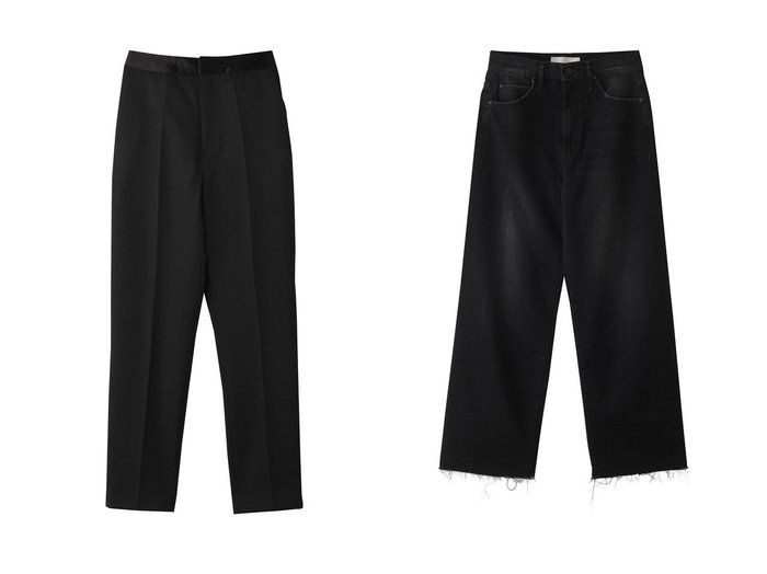 【CINOH/チノ】のBLACK FORMAL テーパードパンツ&【MOTHER/マザー】のTHE SPITFIRE ANKLE FRAY ワイドストレートデニム(BKG) 【パンツ 人気ファッション通販 コーディネート通販】おすすめ！人気、トレンド、レディースファッションの通販  おすすめ人気トレンドファッション通販アイテム インテリア・キッズ・メンズ・レディースファッション・服の通販 founy(ファニー) https://founy.com/ ファッション Fashion レディースファッション WOMEN パンツ Pants デニムパンツ Denim Pants 2025年 2025 A/W・秋冬 Aw・Autumn/Winter・Fw・Fall-Winter S/S・春夏 Ss・Spring/Summer シンプル Simple ストレート Straight デニム Denim トレンド Trend ワイド Wide 夏 Summer 定番 Standard 春 Spring |ID:crp329100000203832