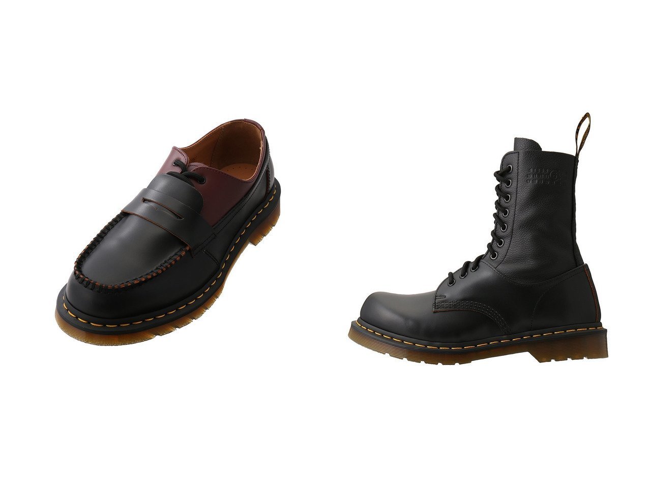 【MM6 Maison Margiela / MEN/エムエムシックス メゾンマルジェラ】の【MEN】【MM6 Maison Margiela×Dr.Martens】10 EYE-TWISTED AND REIMAGINED-85 LAS ブーツ&【MEN】【MM6 Maison Margiela×Dr.Martens】PENTON マッシュアップ 【MEN】おすすめ！人気トレンド・男性、メンズファッションの通販  おすすめ人気トレンドファッション通販アイテム インテリア・キッズ・メンズ・レディースファッション・服の通販 founy(ファニー) 　ファッション　Fashion　メンズファッション　MEN　シューズ・靴　Shoes/Men　シューズ　Shoes　フラット　Flat　モダン　Modern　NEW・新作・新着・新入荷　New Arrivals　ブラック系　Black　オレンジ系　Orange　|ID:crp329100000203948