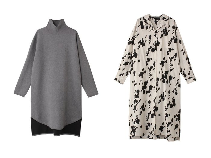 【mizuiro ind/ミズイロ インド】のhigh neck OP ワンピース&dalmatian pattern print OP ワンピース 【ワンピース、ドレス 人気ファッション通販 コーディネート通販】おすすめ！人気、トレンド、レディースファッションの通販  おすすめ人気トレンドファッション通販アイテム 人気、トレンドファッション・服の通販 founy(ファニー) ファッション Fashion レディースファッション WOMEN ワンピース Dress チュニック Tunic A/W・秋冬 Aw・Autumn/Winter・Fw・Fall-Winter おすすめ Recommend シンプル Simple チュニック Tunic ハイネック High Neck ファブリック Fabric ボトム Bottom ロング Long エレガント 上品 Elegant NEW・新作・新着・新入荷 New Arrivals ストレート Straight ワイド Wide 羽織 Haori |ID:crp329100000204082