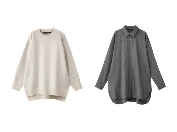 【mizuiro ind/ミズイロ インド】のwide shirt tunic チュニック&crew neck wide tunic チュニック 【ワンピース、ドレス 人気ファッション通販 コーディネート通販】おすすめ！人気、トレンド、レディースファッションの通販  おすすめ人気トレンドファッション通販アイテム 人気、トレンドファッション・服の通販 founy(ファニー) ファッション Fashion レディースファッション WOMEN ワンピース Dress チュニック Tunic シンプル Simple チュニック Tunic ファブリック Fabric リラックス Relax NEW・新作・新着・新入荷 New Arrivals |ID:crp329100000204083