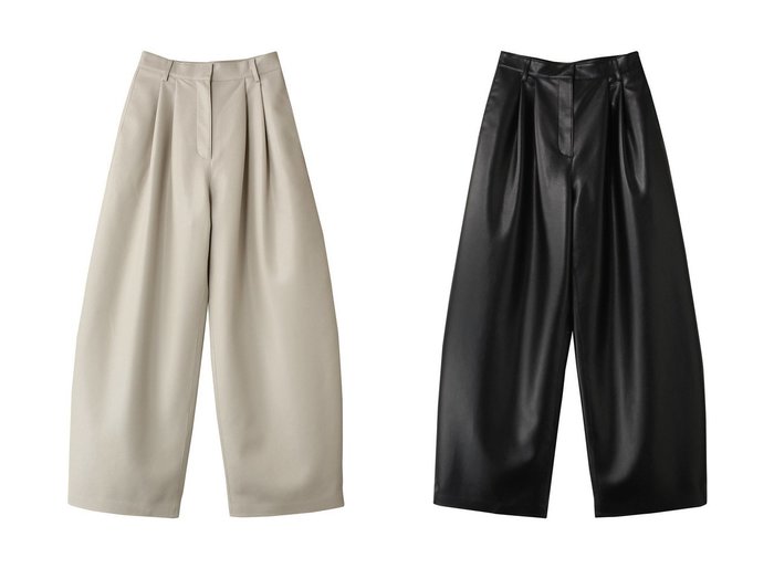 【CLANE/クラネ】のCURVY VEGAN LEATHER PANTS パンツ 【ECで売れてるランキング上位の人気ファッション通販 コーディネート通販 / Popular clothes】おすすめ！トレンド、レディースファッションの通販  おすすめ人気トレンドファッション通販アイテム 人気、トレンドファッション・服の通販 founy(ファニー) ファッション Fashion レディースファッション WOMEN パンツ Pants コンパクト Compact フェイクレザー Faux Leather ワイド Wide NEW・新作・新着・新入荷 New Arrivals |ID:crp329100000204187