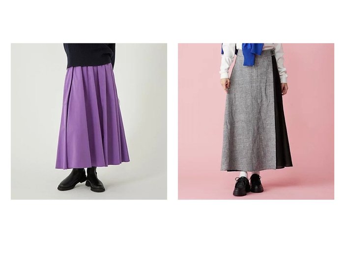 【O'NEIL of DUBLIN/オニール オブ ダブリン】の【HPS別注】WRAP SWING MAXI SKIRT&【green label relaxing / UNITED ARROWS/グリーンレーベル リラクシング / ユナイテッドアローズ】のボリューム ギャザー スカート 【スカート 人気ファッション通販 コーディネート通販】おすすめ！人気、トレンド、レディースファッションの通販  おすすめ人気トレンドファッション通販アイテム 人気、トレンドファッション・服の通販 founy(ファニー) ファッション Fashion レディースファッション WOMEN スカート Skirt ギャザー Gather タフタ Taffeta 冬 Winter 春 Spring 秋 Autumn/Fall エレガント 上品 Elegant コンビ Combination チェック Check フレア Flare ラップ Wrap リネン Linen 別注 Special Order 夏 Summer |ID:crp329100000204240