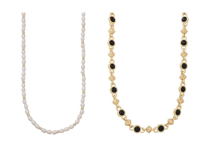 【DAISY LONDON/デイジー ロンドン】のPearl Beaded ネックレス&【Polly Sayer】Black Onyx Chain ネックレス ゴールド 【アクセサリー、ジュエリー 人気ファッション通販 コーディネート通販】おすすめ！人気、トレンド、レディースファッションの通販  おすすめ人気トレンドファッション通販アイテム 人気、トレンドファッション・服の通販 founy(ファニー) 　ファッション　Fashion　レディースファッション　WOMEN　ジュエリー　Jewelry　ネックレス　Necklaces　ジュエリー　Jewelry　ネックレス　Necklace　NEW・新作・新着・新入荷　New Arrivals　|ID:crp329100000204272