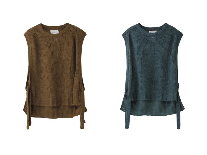 【MIDIUMISOLID/ミディウミソリッド】のmohair side ribbon vest.R ベスト 【トップス、カットソー 人気ファッション通販 コーディネート通販】おすすめ！人気、トレンド、レディースファッションの通販  おすすめ人気トレンドファッション通販アイテム 人気、トレンドファッション・服の通販 founy(ファニー) ファッション Fashion レディースファッション WOMEN トップス・カットソー Tops/Tshirt ニット Knit Tops ベスト/ジレ Gilets/Vests プルオーバー Pullover A/W・秋冬 Aw・Autumn/Winter・Fw・Fall-Winter おすすめ Recommend インナー Inner シアー Sheer ベスト Vest モヘア Mohair リボン Ribbon NEW・新作・新着・新入荷 New Arrivals |ID:crp329100000204340