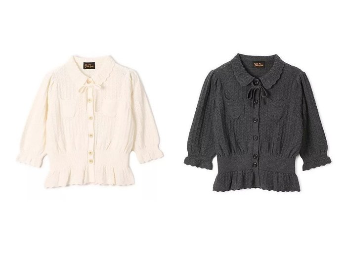 【Pale Jute/ペールジュート】のClassical lace knit cardigan II 【トップス、カットソー 人気ファッション通販 コーディネート通販】おすすめ！人気、トレンド、レディースファッションの通販  おすすめ人気トレンドファッション通販アイテム インテリア・キッズ・メンズ・レディースファッション・服の通販 founy(ファニー) https://founy.com/ ファッション Fashion レディースファッション WOMEN トップス・カットソー Tops/Tshirt ニット Knit Tops カーディガン Cardigans なめらか Smooth カーディガン Cardigan クラシック Classic コンパクト Compact バランス Balance ベルベット Velvet リボン Ribbon レース Race 洗える Washable 羽織 Haori |ID:crp329100000204344